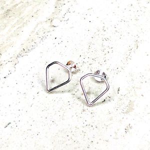 925 Sterling Silver Diamond Silhouette Earrings